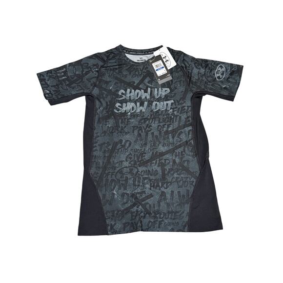 NWT Boys' Under Armour Heatgear Short Sleeve Tshirt Youth XL Show Up Show Out - Picture 1 of 4
